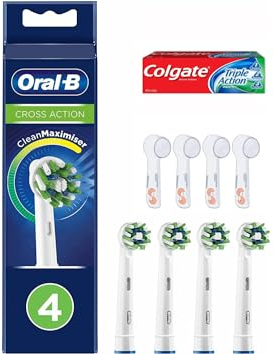 Oral-B Testine Di Ricambio Pro Cross Action Black, 4 Testine