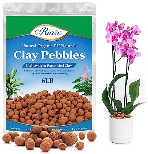 Riare Organic Expanded Clay Pebbles for Plants Natural Leca Balls Lightweight Hydroponic Clay Pebbles Aggregate(7L)