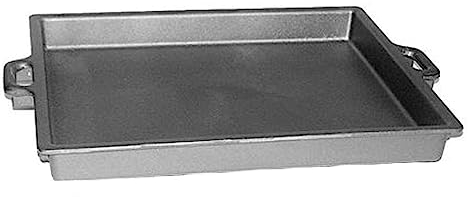 SKK rechteckige XL Riesen-Pfanne 65x50 cm - hohe Outdoor Eck-Bratpfanne Gusseisen mit 2 Seitengriffe - ideal für Grillpartys - Made in Germany
