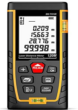 Telémetro de medición de distancia Telémetro láser duradero Cinta métrica láser de alta precisión 40M 50M 100M 120M Medidor de distancia Ruleta digital de alta precisión y precisión (120m X)