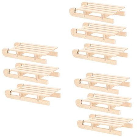 ibasenice 9stücke Holzschlitten Deko Unvollendete Holzschlitten Für Weihnachtsdekoration Und Wohnaccessoires Bastelmaterial Für Festliche