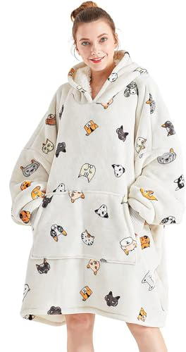 Sedefen Sweatshirt Hoodie Decke mit Ärmeln Deckenpullover Tragbare Decke Kapuzenpullover für Erwachsene Damen Herren,Flauschige Sherpa Kuscheldecke Ärmeldecke