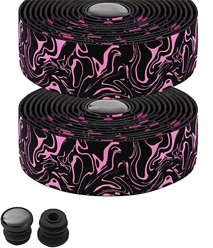 VUcica Lenkerband,Bike Bar Tape, Bequemes Lenkerband, Rennrad, Straßenaufhänger, Band, Griff, Lenkerband, Lenker, Fahrradroute, Lenkrad, Wickelband for Rennräder (Farbe: Schwarz, Lila).