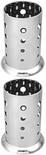 PRETYZOOM 2 Uds Escurridor De Vajilla Estuche para Palillos Soporte para Utensilios De Cocina Recipiente De Lixiviado Cesta para Palillos Soporte para Utensilios De Metal Estante De Secado