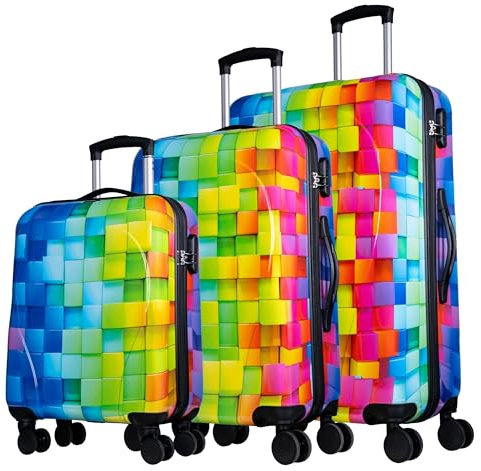 NOWI Kofferset Santa Cruz – 3-teiliges Koffer Hartschale Set aus ABS mit Zahlenschloss, 4 Doppelrollen, Dehnfalte, 360° drehbar, leicht & robust – Reisekoffer mit Rollen Set in Größe M, L, XL