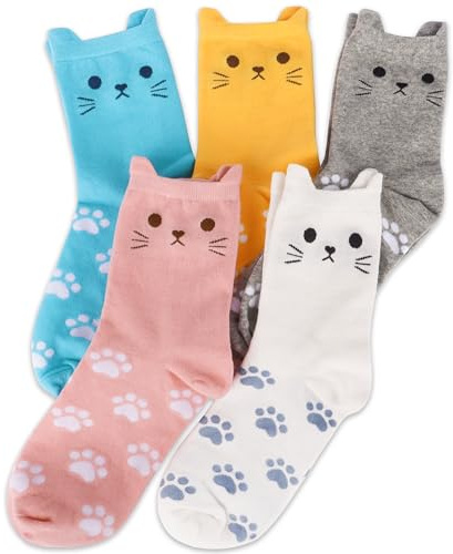 Merclix Chaussettes Chat Femme 35-38 Rigolotes Cadeau Chat pour Femme Idee Cadeau Femme Original Cadeau Noel Femme Cadeau Anniversaire Femme Fete Des Meres Cadeau Maman Copine Ado Fille