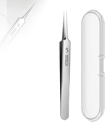 Biglumin Extractor espinillas - herramienta para exprimir espinillas, Aguja comedones inoxidable, aguja para eliminar espinillas, elimina los puntos negros y el acné. (Pinza depilar)
