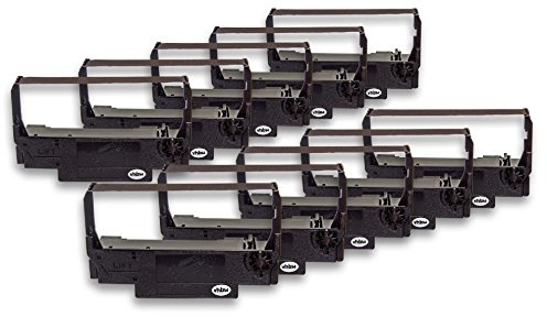 vhbw 10x Farbband Schriftband kompatibel mit Epson TM-300A, TM-300, TM-300C, TM-300B, TM 270 Nadeldrucker, Bondrucker - Schwarz