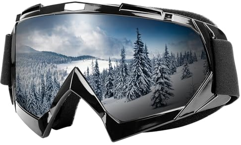 VSIFEHSO Lunette de Ski, Anti-Buée Lunettes de Masques et Lunettes de Ski，Masque de Ski Anti-poussière Coupe-Vent UV Protection 100% Masque Ski Homme Manquer pour Ski Cyclisme Snowboard Randonnée