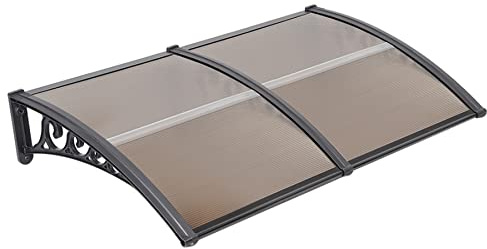 Marquesina para Puertas Ventanas Toldo Refugio de Nieve, Porche Delantero, Sombra Exterior, Techo, Marquesina para Puerta de casa, marquesina para Puerta, toldo para Puerta, 100 * 200 cm-marrón