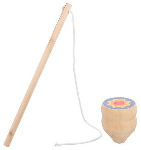 BESTonZON Holz Gyro Spielzeug Mit Traditioneller Outdoor Drehkreisel Für Junge Mädchen Und Pädagogisch Käslich Trainierend Natürliche Farbe Spaßiges Holzspielzeug Zur Motorischer Fähigkeiten