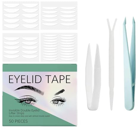 Eye Tape för Hooded Eyes, Double Eyelid Tape, Milda dubbelsidiga hängande ögonlockstejper, Hooded Eye Tejp, Ögonlocksklistermärken, Andningsbara Hooded Eyelid Lifter Strips för Hooded Eyes