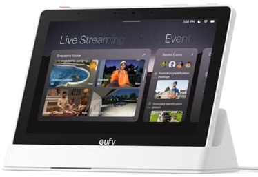 eufy Security eufy Smart Display E10, Smart Home Hub, 8 kontrollpanel, kompatibla enheter, fyra vyer på en skärm, omedelbara dörraviseringar, dagliga händelserapporter, en-trycks kontroll