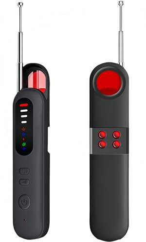 Diseleri Rilevatore Microspie, Detector Telecamere Nascoste, Anti-spia, GPS Tracker, Rilevatore Di Cimici E Microspie RF Senza Fili con Adattiva Sensibilità Regolabile per Casa, Ufficio, Hotel, Viaggi