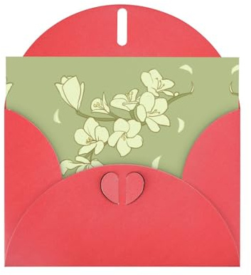 YYHWHJDE Red Greeting Card Cartoon Begonia Pattern for Christmas, Children's Birthday, Valentine's Day, and Party Invitation