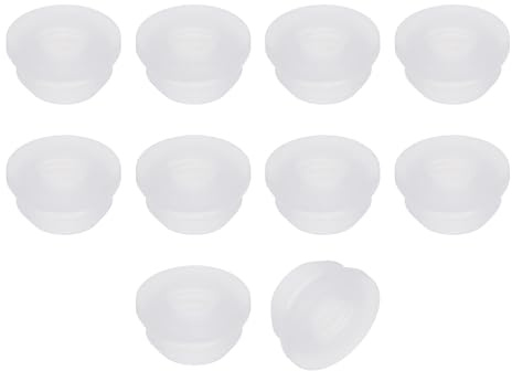 sourcing map 10Pcs Rubber Grommets 10mm Drill Hole, 7mm ID Hole Top Hat Grommet Silicone Rubber Hole Plug Gasket Wires Protection for Wiring Automotive, Clear