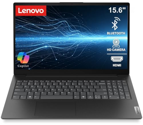 Lenovo 15.6 Copilot AI FHD WiFi 6 2026 Business Laptop 8GB DDR5 256GB SSD | PC di alimentazione tutto il giorno, USB-C PD e DP, Bluetooth, HDMI, RJ-45 - Home Office Video Editing Remote Work