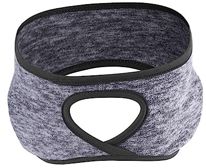 LIFKOME Winter Running Headband Ponytail Hole Ear Warmer Earmuffs Fleece Stretchy Headwrap Thermal for Outdoor Sports Hiking Climbing Cold Weather