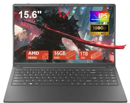 CYCLUS Ordinateur Portable Gaming 15.6 Pouces, PC Portable pour Étudiants Multimédia, Processeur R7 5825U (8C/16T jusqu'à 4,5 GHz), 16GB RAM 1TB SSD, Vega 8, Clavier AZERTY Rétroéclairé, Webcam Type-C
