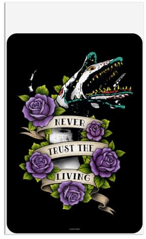 Graphics & More Beetlejuice Never Trust The Living Tattoo Sandworm Home Business Office Sign - Window Sticker - 4 x 6 (10.2cm x 15.2cm)