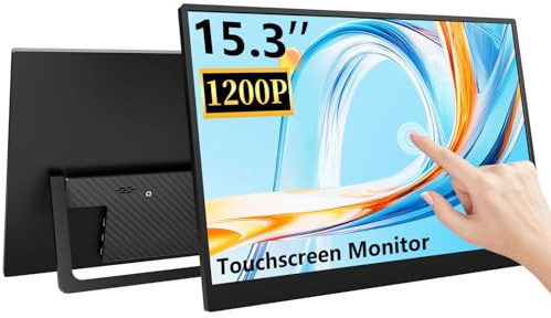 Showscren Portable Touchscreen Monitor 15.3 Inch, 1920x1200 FHD External Second Screen, USB C HDMI Plug & Play Travel Display for Laptop, PS5, Xbox, Smartphone Gaming