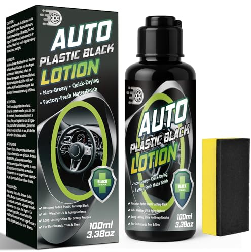 AAROVIBE Back to Black Trim Restorer, Car Plastic Restorer Black for Interior & Exterior, Revives Faded Trim, Prevents Aging & Cracks, Long-Lasting Shine (100ml)