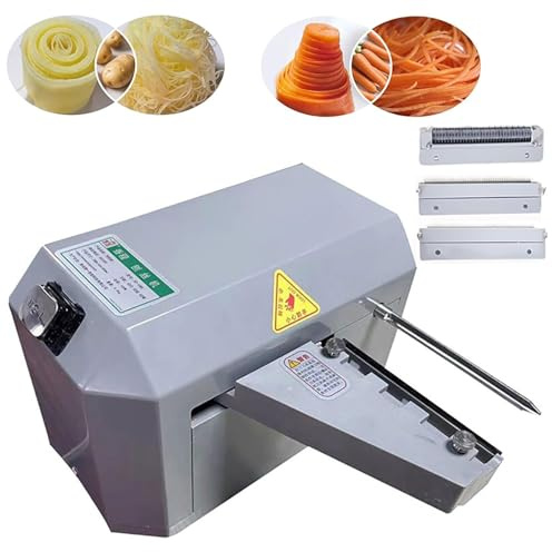 Trancheuse électrique en spirale légumes,3 en 1,tranches pommes terre,carottes,fruits,bandes,machine à mailles avec 3 moules,machine déchiquetage à coupe continue,déchiqueteuse pommes terre en cascade