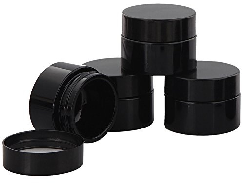 Violett Glas-Tiegel m. Deckel, 15 ml Kosmetex Kosmetik-Tiegel, Salbentiegel, Cremedose, 4× schwarz