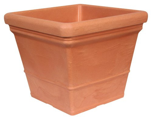 Geli Pflanzkübel Parma quadratisch aus Kunststoff, Farbe:impruneta, Länge:50 cm