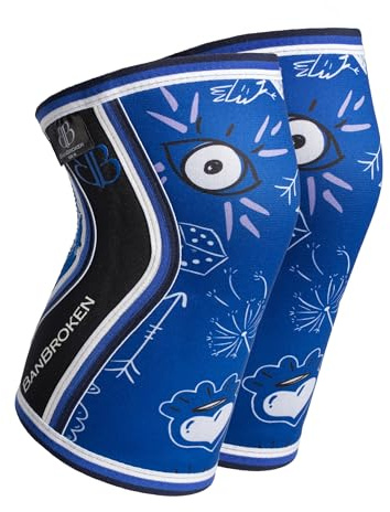 Ginocchiere BANBROKEN (2 unità) - 5 mm Knee Sleeves - Palestra, Sport funzionale, CrossTrain, Sollevamento pesi, Corsa e altri sport. 1 PAR - Unisex.