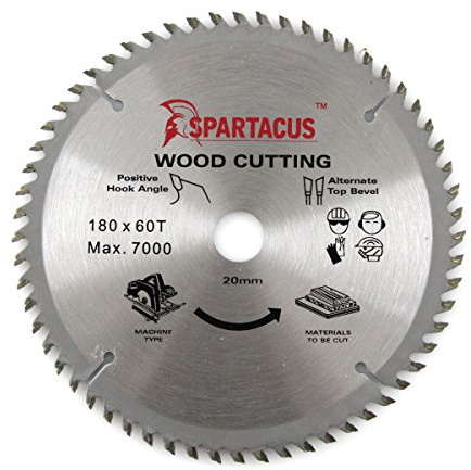 Spartacus Wood Cutting Circular Saw Blade 180mm x 20mm Bore 60 Teeth