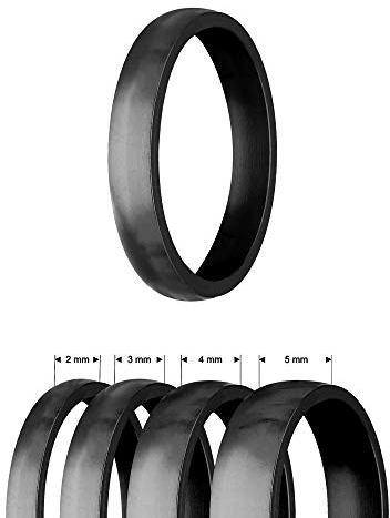 Treuheld® | Ring aus Edelstahl | Schwarz | Ringgröße 58 | Breite 5mm | Damen & Herren | Matt/Frosted | Freundschaftsring Verlobungsring Ehering