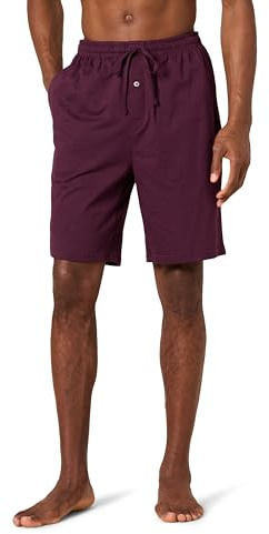 Amazon Essentials Knit Pajama Short, Short Homme, Rouge (Burgundy Bur), Taille unique (Taille fabricant: X-Large)