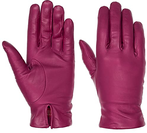 Caridei Classic Fingerhandschuhe Nappaleder Made in Italy Damen Herbst Winter lila 7 1/2 HS
