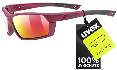 uvex sportstyle 225 pola - Sportbrille für Damen und Herren - 100% UVA-, B, C Schutz - polarisiert - red grey matt/red - one size