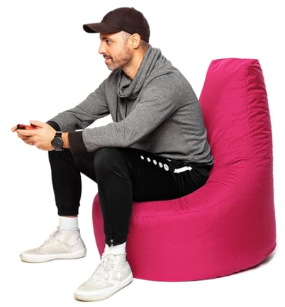 Patchhome Sillón gamer – 2 tamaños – 25 colores XXL – 80 cm de diámetro, 30 cm de altura del asiento, 90 cm de altura, color rosa