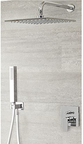 MILANO Manual Mixer Valve 300mm Shower Head Hand Shower Handset Nickel