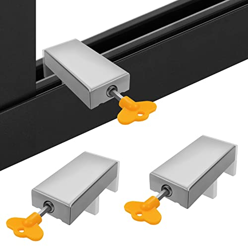 2PCS Sliding Window Door Locks Sash Stopper,Aluminum Alloy Plastic Steel Window Limit Stopper,Child Safety Anti Theft Protection Door Window Lock Stopper