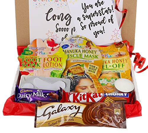 Congratulations Pamper Hamper Treats Letterbox Gifts - Hug in a Box Proud of You Gifts for Her (Hot Chocolate)