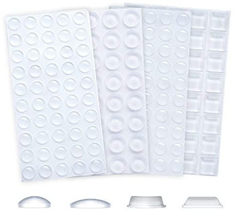 VABNEER Elastikpuffer Transparent Selbstklebend, 172 Stücke Silikon Schutzpuffer Möbelpuffer Gummipuffer zur Lärmdämpfung Verhindern Rutschen und Kratzer