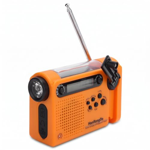 Notfallradio, FM AM SW Vollbandradio mit Solarladung für Den Außenbereich, Tragbares Wiederaufladbares Wetterradio mit Taschenlampe, 2000mAh