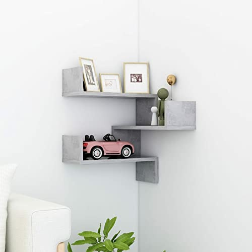 Gecheer Scaffale Mensola da Parete a Muro Angolare Moderne in Truciolato 40x40x50 cm,Scaffale Mensola ad Angolo da Parete a Muro,Scaffale da Parete da Muro Moderno,Mobiletto da Parete a Muro Moderno