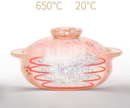 FZYE Cazuela Estufa de cerámica Estilo cazuela, Cuenco de Piedra Coreano, Olla para estofado Resistente al Calor con Tapa, Olla de Barro para cazuela fría o Caliente