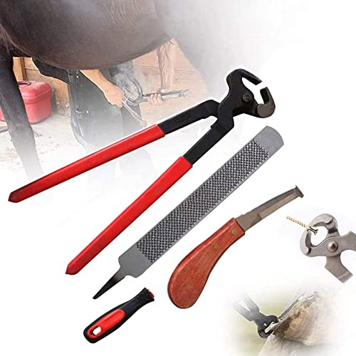 Juego Limas Herradura 3 Piezas, Herramientas Recortadoras Pezuñas Caballos, Alicates Corte Pezuñas 14 Pulgadas, Lima De Herradura con Mango, Jinetes Buen Ayudante En El Trabajo