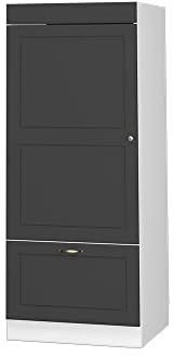 Vicco Armoire Micro-Ondes Fame-Line, Anthrazit-Gold Landhaus, 60cm