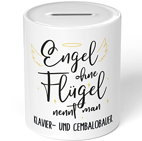 JUNIWORDS Spardose Sparbüchse, Engel ohne Flügel nennt Man Klavier- und Cembalobauer (5169894)