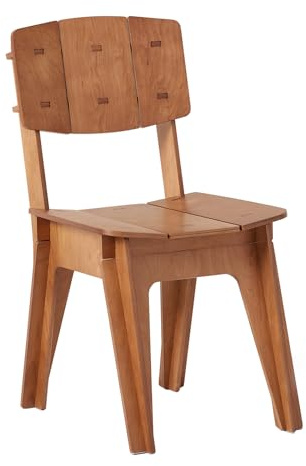 SoBuy HFST01-BR Küchenstuhl Stuhl Schreibtischstuhl Bürostuhl mit Rücklehne Arbeitsstuhl Kinderstuhl Sitzhöhe 46cm Braun BHT ca. 44,5x86x61cm