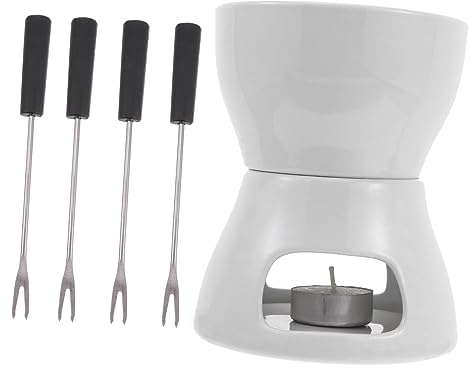 ABOOFAN Electric Cheese Chocolate Fondue Fountain Ceramic Bowl Candle Heating for Easy Cooking