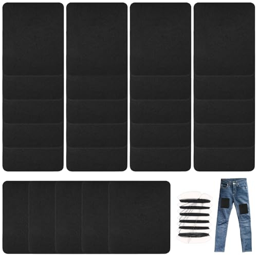 Bügelflicken aus Baumwolle,eans Flicken zum Aufbügeln Innen,Aufbügelflicken,Denim Patches zum Aufbügeln,für die Reparatur Kleidung Kindern und Erwachsenen(mit Nähzubehör) (Schwarz)
