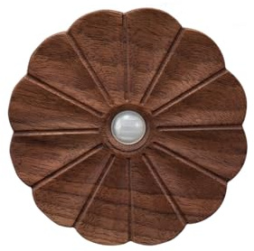 Vadifula Motion Sensor Night Light Wooden Carved Flower USB Rechargeable Stick-On Step Lights Magnetic Mini Wall Lights for Hallway Bedroom Living Room Stair (Black Walnut)